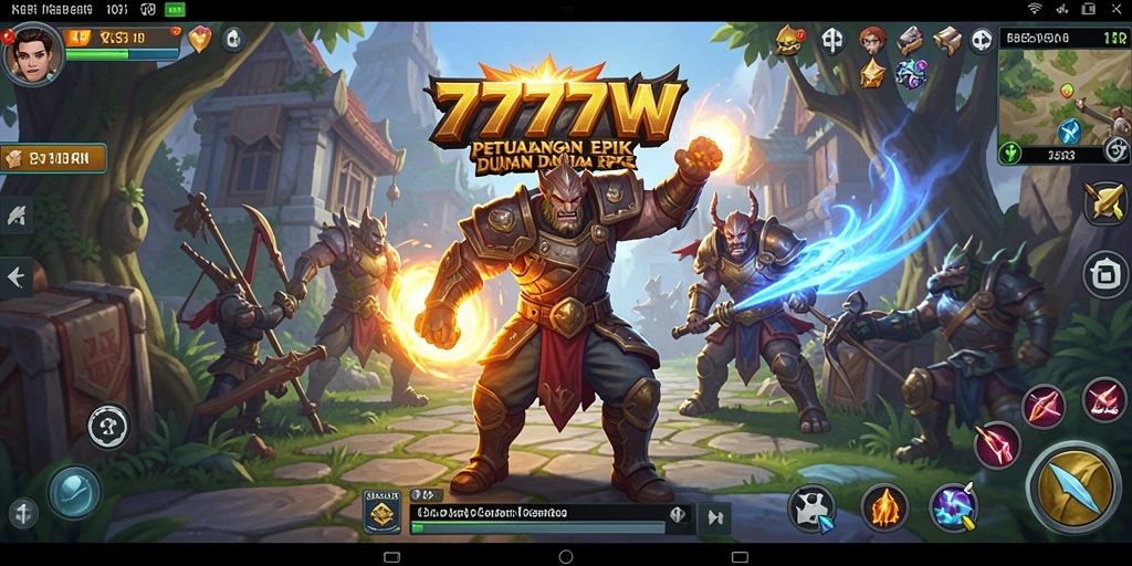 Screenshot gameplay 7777W menampilkan aksi pertempuran yang mendebarkan.