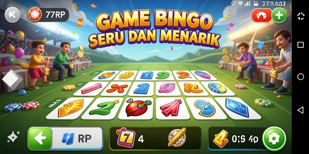Screenshot gameplay 77RP yang menunjukkan keseruan permainan Bingo.