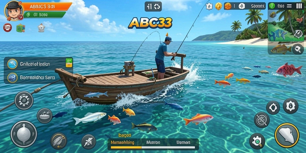 Gameplay menakjubkan dalam ABC33 saat memancing di laut.