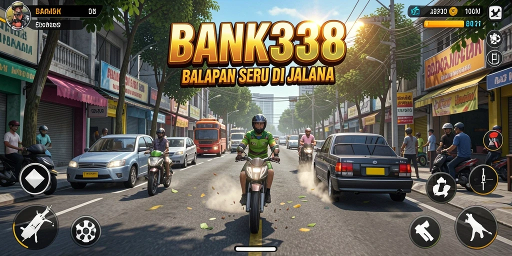 Screenshot gameplay BANK338 menampilkan balapan yang mendebarkan.