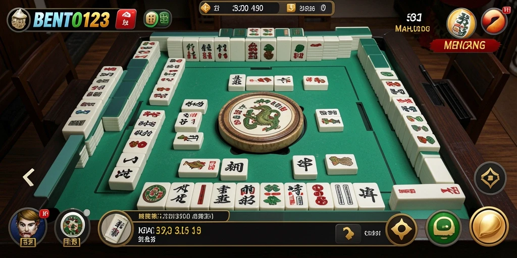 Tampilan gameplay BENTO123 dalam aksi Mahjong yang seru.