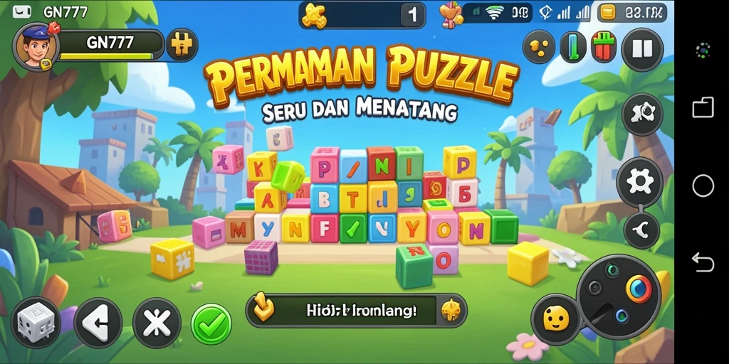 Screenshot gameplay GN777 menampilkan tantangan Puzzle yang mendebarkan.