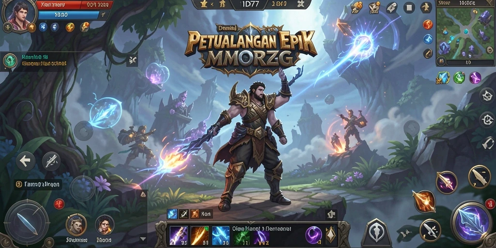 Screenshot utama IDR77 yang menunjukkan aksi seru dalam game MMORPG.