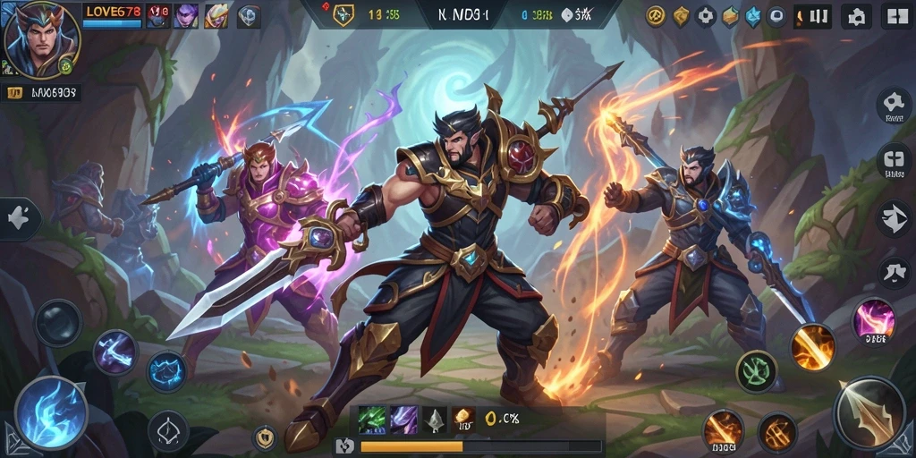 Tangkapan layar menunjukkan aksi seru gameplay MOBA LOVE678.
