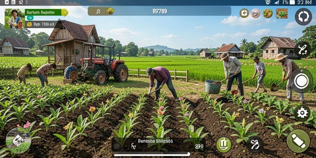 Screenshot utama <strong>RR789</strong> menampilkan gameplay bertani yang seru dan interaktif.