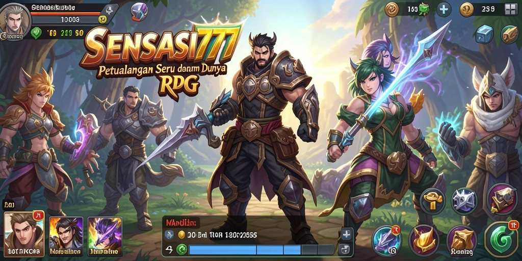 Tampilan seru dari gameplay RPG SENSASI777 dengan aksi pertarungan yang mendebarkan.
