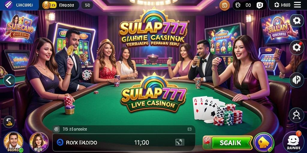 Screenshot SULAP777 menampilkan dealer langsung dan gameplay kasino yang mendebarkan.