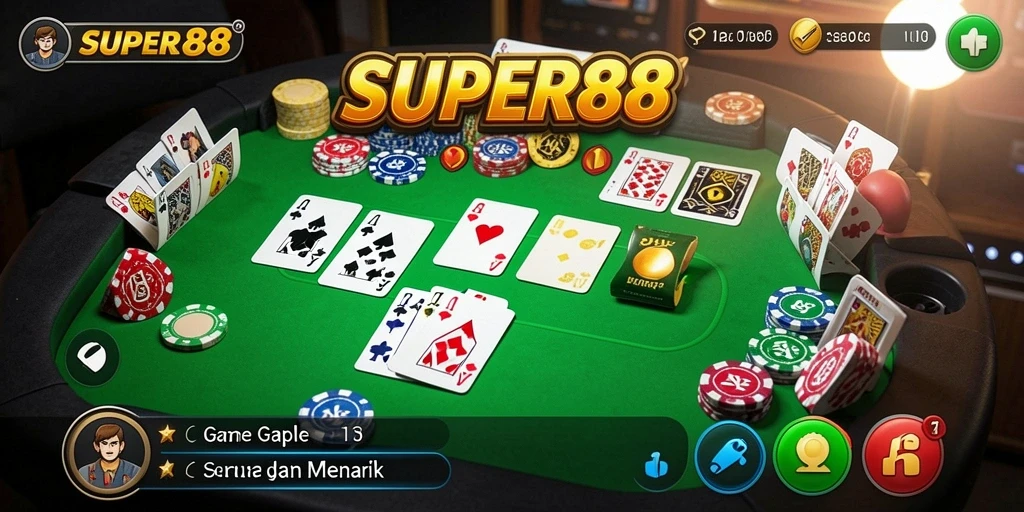 Tampilan gameplay SUPER88 yang seru dan interaktif dalam Gaple.
