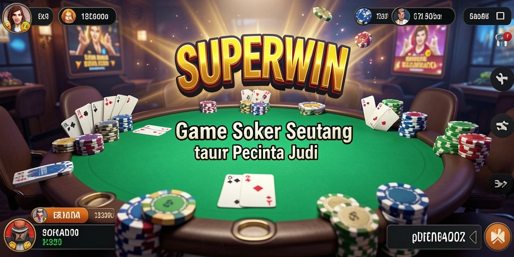 Screenshot menunjukkan gameplay seru di SUPERWIN dengan pemain yang berinteraksi.