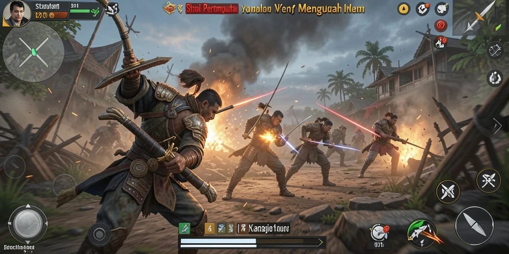 Tampilan permainan strategis yang mendebarkan dan penuh taktik.